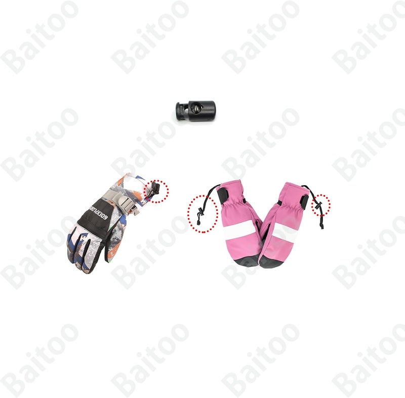 Baitoo Toggles for Drawstrings,Double and Single Hole Spring Cord Locks Toggles Cord Plastic Ends Stopper for Paracord Rope - Image 4